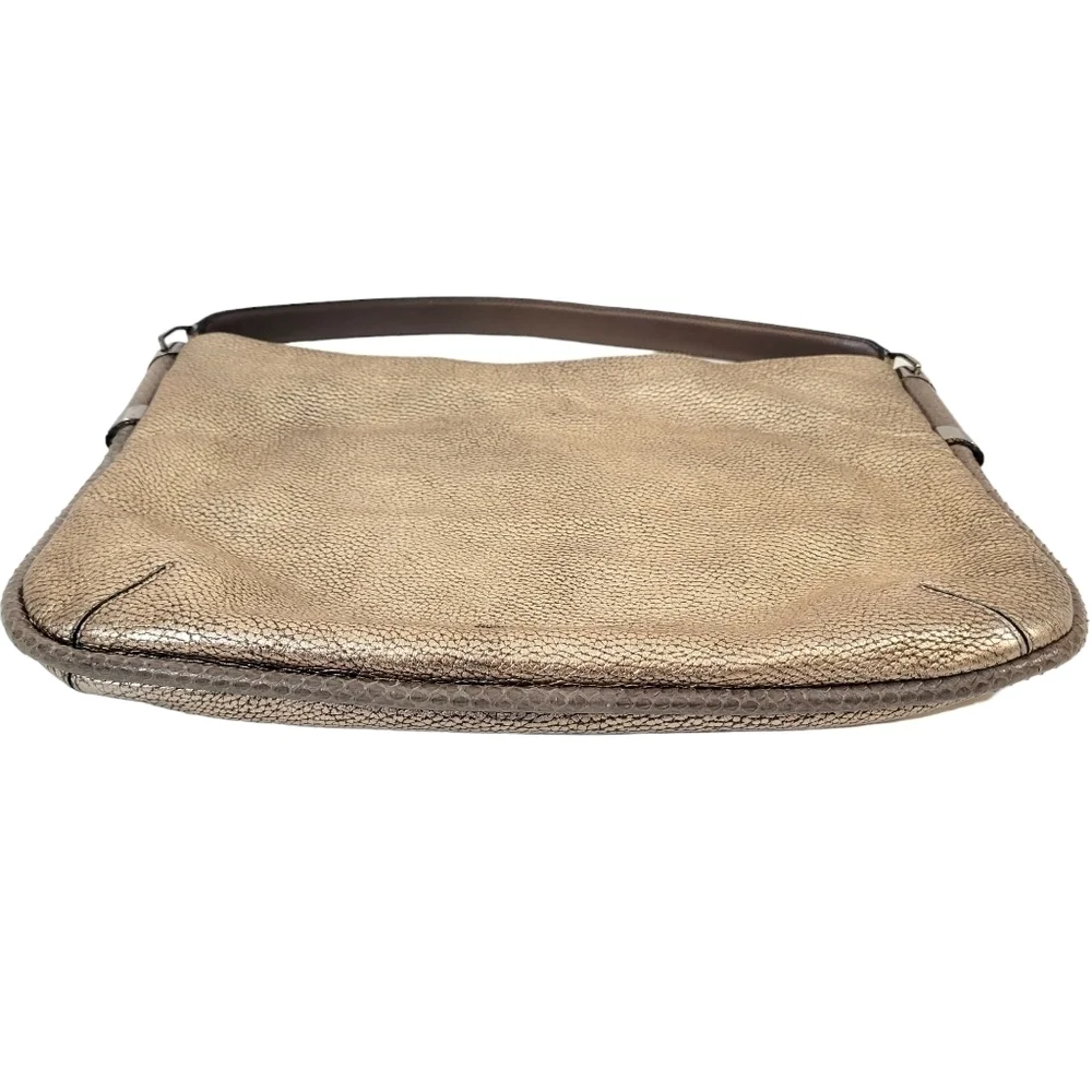 Jimmy Choo Zoe Gold Leather & Snakeskin Hobo